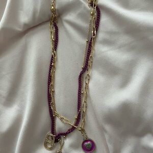 Gold and Purple Layered Necklace